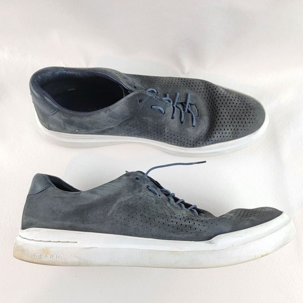 Cole Haan Grand Rally Mens Size 12 M Gray Blue Lace Up Sneaker Shoes C31422